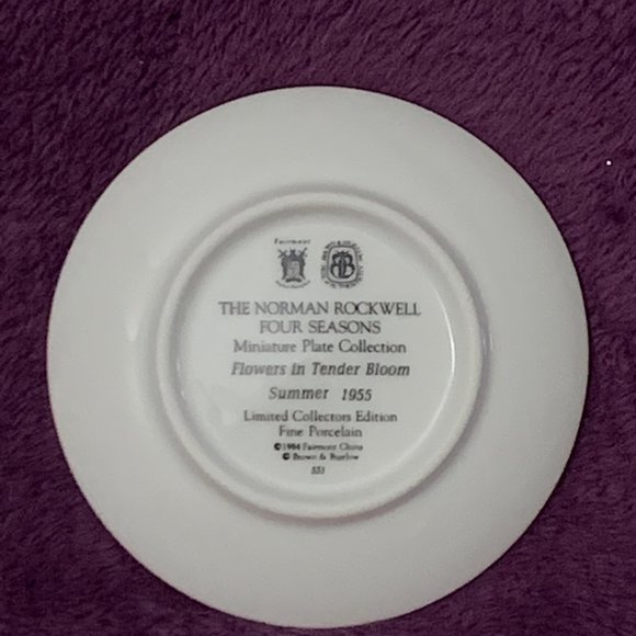 531 Flowers In Tender Bloom - Norman Rockwell Four Seasons Miniature Plate - Picture 2 of 5